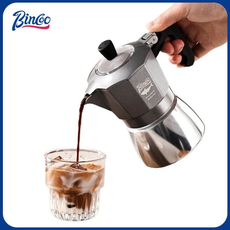 Coffee Equipment Machine - หม้อกาแฟโมก้าพอต Bincoo 2 ถ้วย แบบวาล์วคู่ ทำจากอลูมิเนียมอัลลอยด์