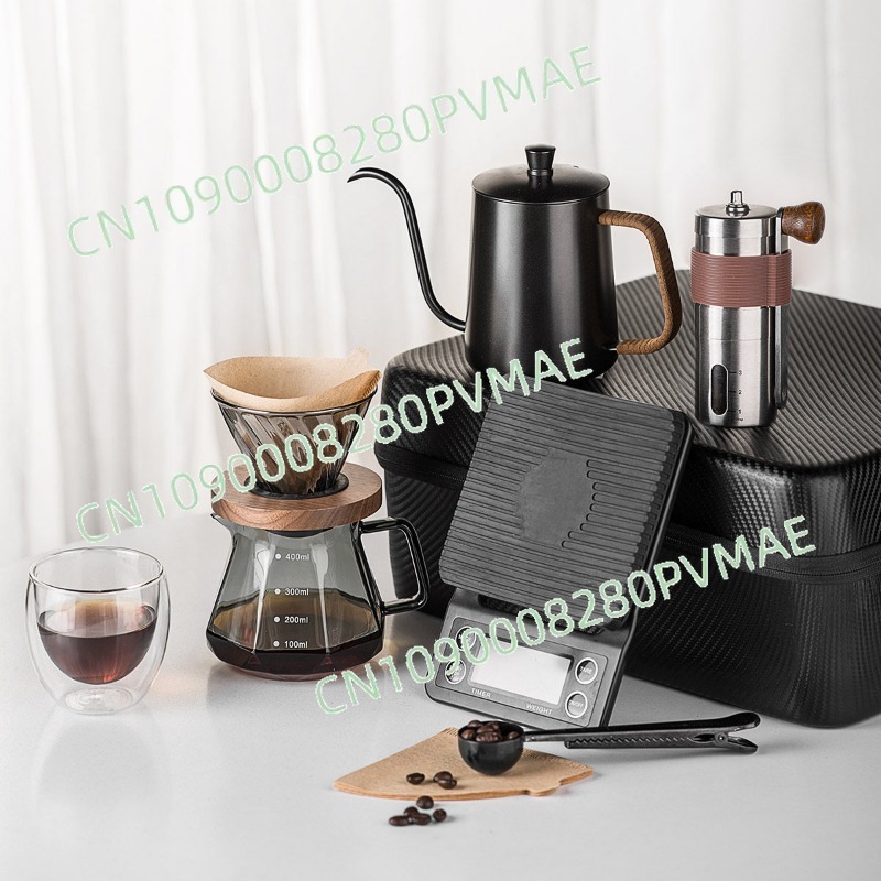 Coffee Equipment Pour Over - ชุดกาแฟดริปแบบพกพา สำหรับตั้งแคมป์กลางแจ้ง พร้อมอุปกรณ์ครบชุดในกล่องของขวัญแบบกระเป๋าเดินทาง