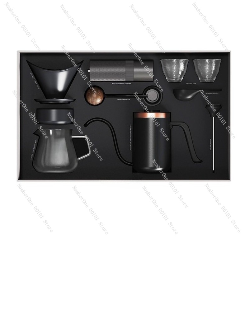 Coffee Equipment Pour Over - ชุดเครื่องชงกาแฟแบบแมนนวล กล่องของขวัญ พร้อมเครื่องบด แก้วกรอง ชุดกาแฟแบบดริป ครบชุด