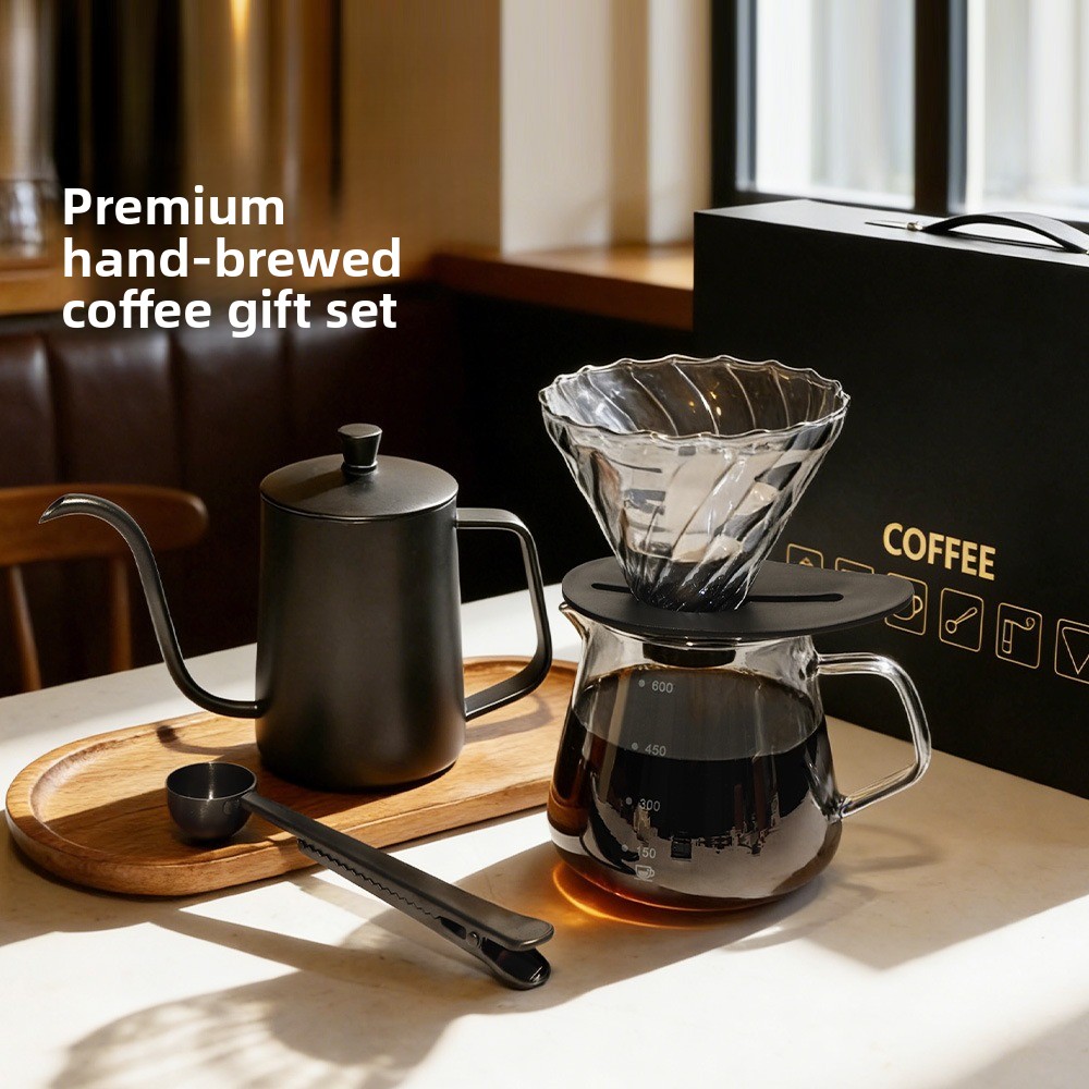 Coffee Equipment Kit - ชุดกาแฟแบบพกพา ชุดหม้อกาแฟสำหรับใช้งานกลางแจ้ง อุปกรณ์ชงกาแฟครบชุด รุ่นพื้นฐาน ชุด 5