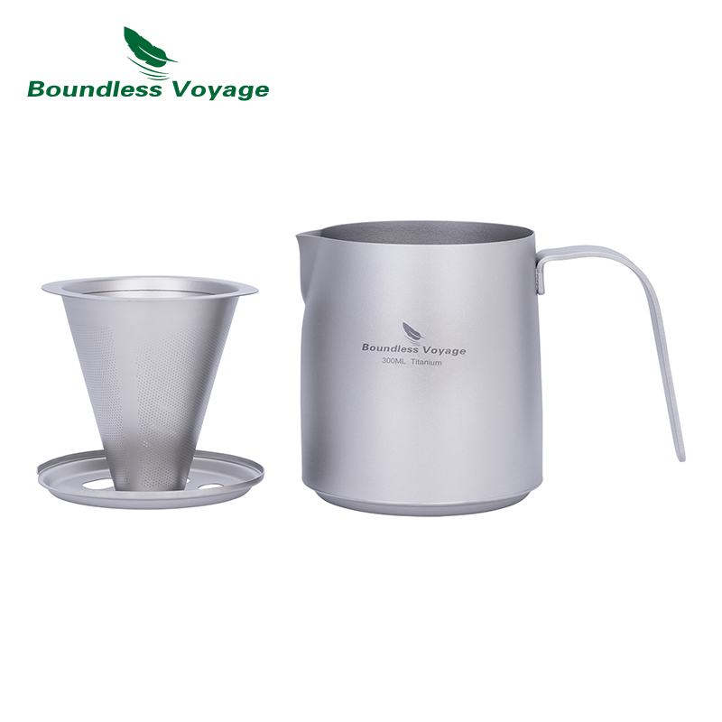 Coffee Equipment Pour Over - แก้วกาแฟเทไทเทเนียมสำหรับการเดินทางที่ไม่มีขอบเขตพร้อมตัวกรองที่ถอดออกได้ เครื่องชงกาแฟแบบตั้งแคมป์ชุดกรองกาแฟแบบกระดาษหยดช้า