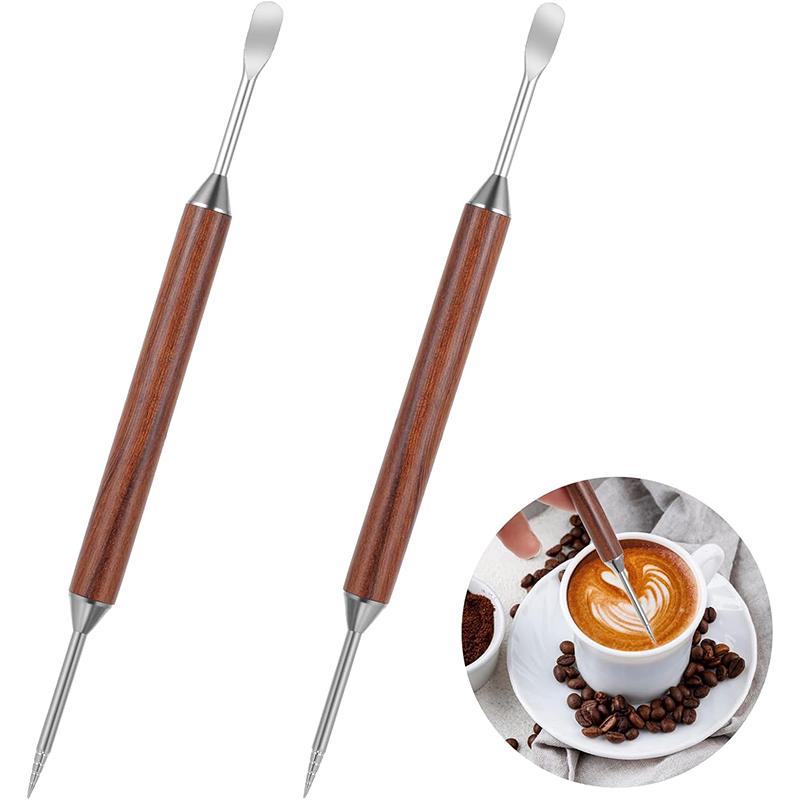 Coffee Equipment Kit - ปากกาสำหรับวาดลายบนกาแฟ 2 ชิ้น อุปกรณ์ตกแต่งกาแฟ ปากกาสำหรับวาดลายบนลาเต้ สำหรับตกแต่งกาแฟแบบมืออาชีพ