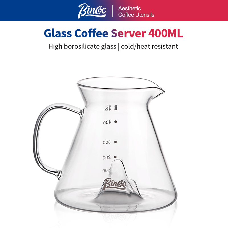 Coffee Equipment Pour Over - ชุดดริปกาแฟ BINCOO ขนาด 450 มล. พร้อมเหยือกแก้ว