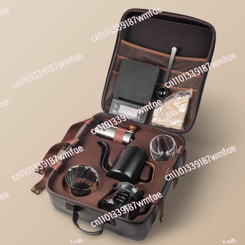 Coffee Equipment Gift Set - ชุดกาแฟชงมือ อุปกรณ์ชงกาแฟสำหรับตั้งแคมป์กลางแจ้ง ชุดของขวัญกล่องเดินทางแบบพกพาครบชุด