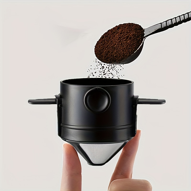 Coffee Equipment Pour Over - ที่กรองกาแฟแบบพกพาตัวกรองเครื่องชงกาแฟแบบใช้ซ้ำได้ตัวกรองขนาดเล็กพับได้ไร้กระดาษสำหรับการเดินทางตั้งแคมป์