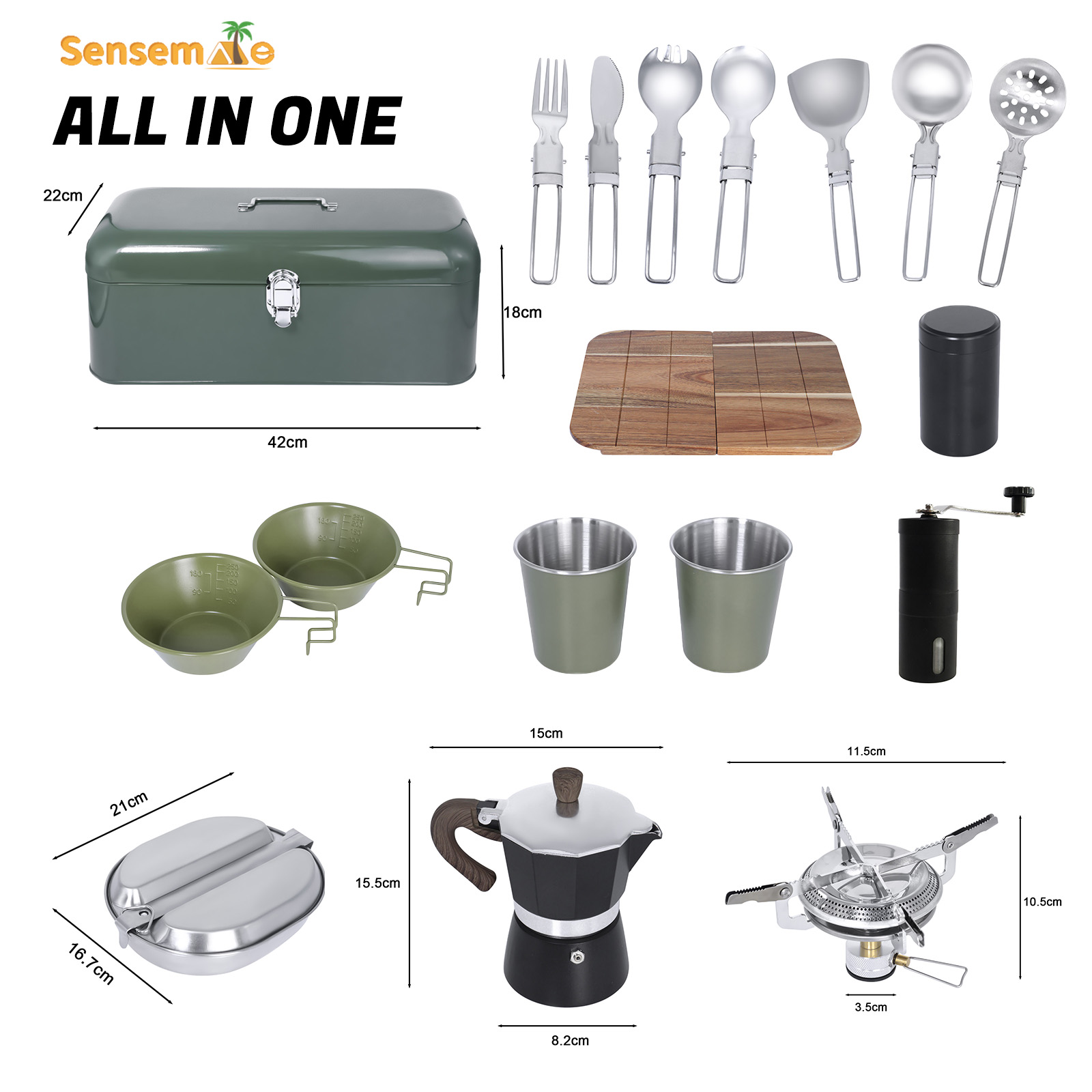 ชุดเครื่องครัวแคมป์ปิ้งแบบกลam - Coffee Equipment Gift Set บทวิจารณ์และราคา