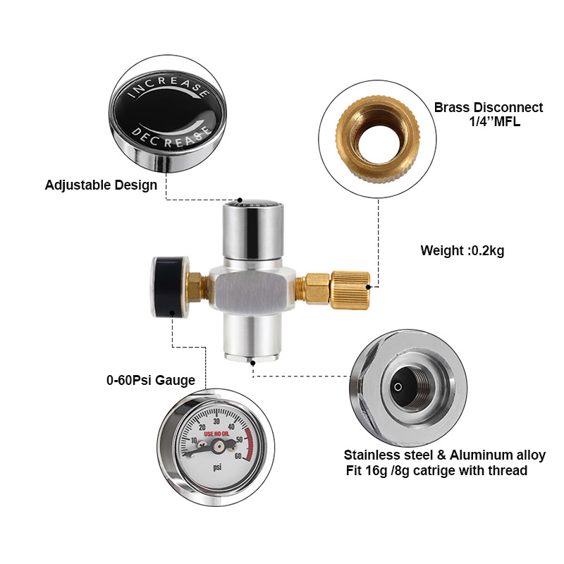 0-60PSI เบียร์ Keg Co2 Charger - Coffee Equipment Machine บทวิจารณ์และราคา