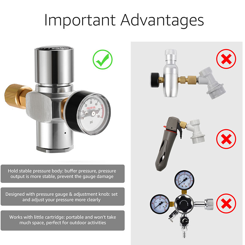 0-60PSI เบียร์ Keg Co2 Charger - Coffee Equipment Machine บทวิจารณ์และราคา