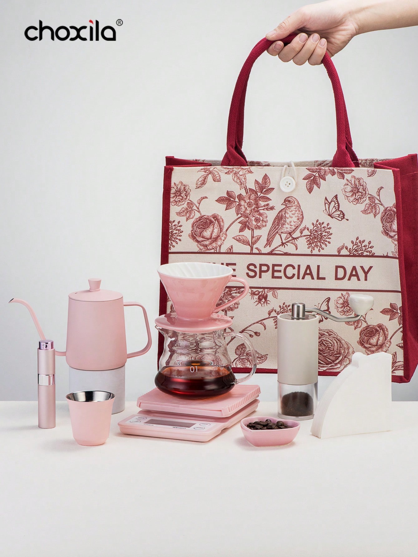 1 ชุดสีชมพู Pour Over Coffee ช - Coffee Equipment Kit บทวิจารณ์และราคา