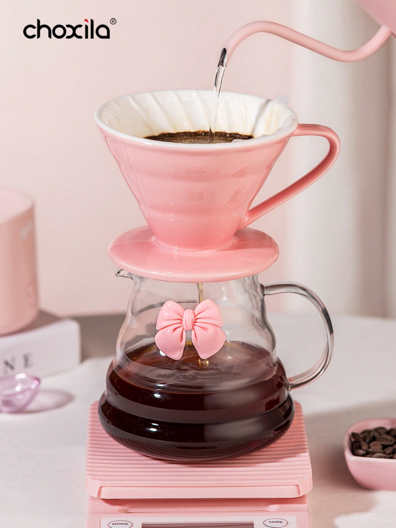 1 ชุดสีชมพู Pour Over Coffee ช - Coffee Equipment Kit บทวิจารณ์และราคา